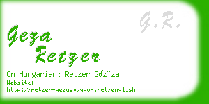 geza retzer business card